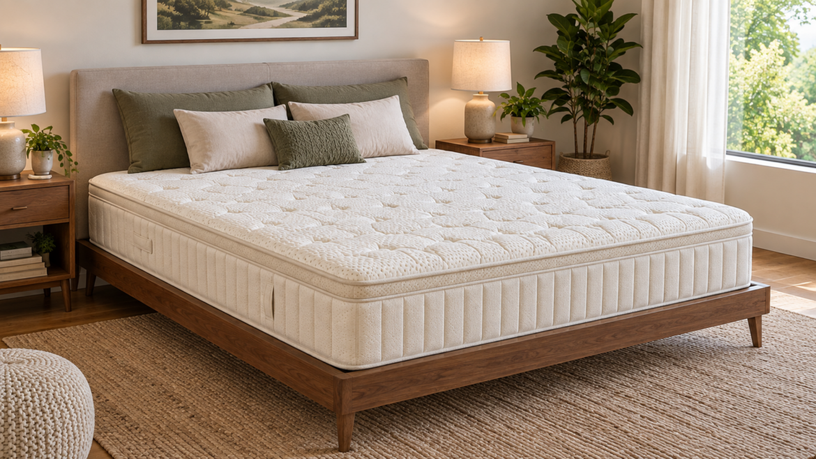 Natural latex mattress featuring supportive latex foam layers designed for comfortable and responsive everyday sleep.
